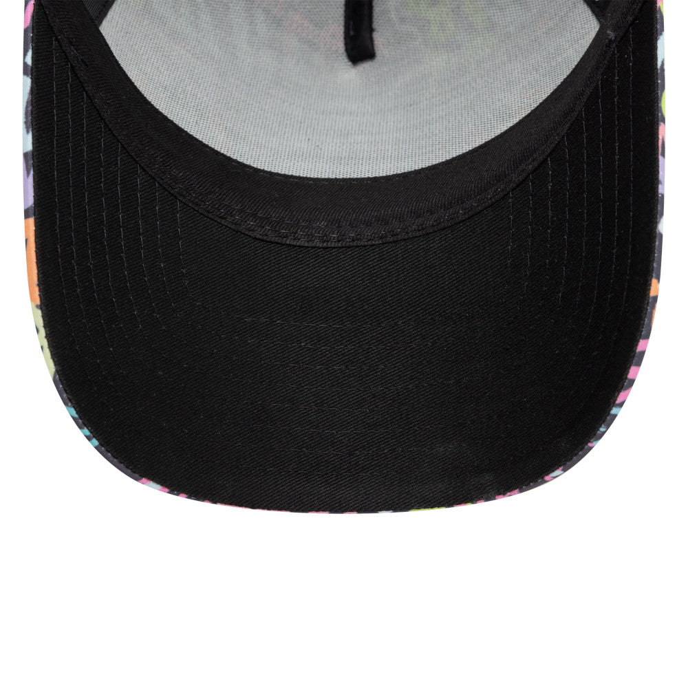 AC Milan FC Hat - Black Graffiti AOP EF Serie A 9Forty A-Frame Trucker Snapback Cap - New Era